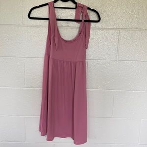 Pink tie shoulder dress